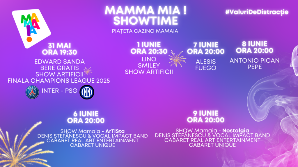 Concerte în aer liber și artiști de top în Piațeta Cazino