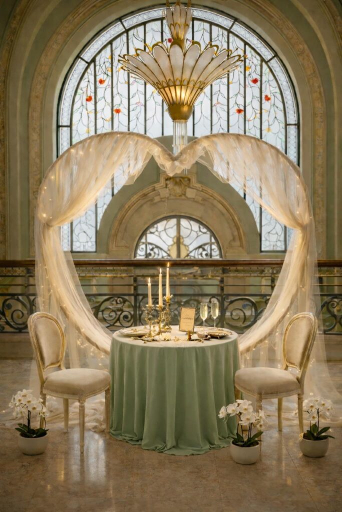 Pentru cei care vor mai mult decât o amintire vagă, foaierul din fața Sălii de Bal, la etaj, este amenajat ca spațiu dedicat fotografiilor de cuplu. Nu un decor kitsch, ci cadrul elegant al unei clădiri care nu are nevoie de artificii. O fotografie aici nu este doar „de Instagram”, ci o imagine care va avea sens și peste ani.