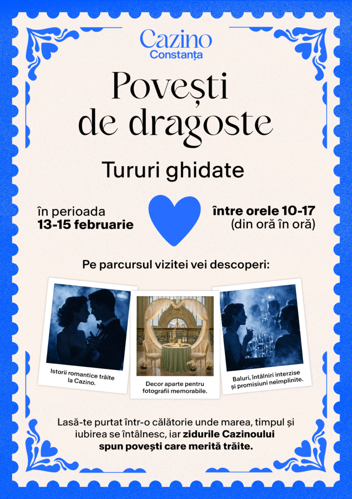 Dacă muzica este limbajul universal al iubirii, poveștile sunt memoria ei. Iar în luna februarie, Cazinoul propune un tur ghidat special, dedicat legendelor și relațiilor de dragoste care au trecut – discret sau dramatic – prin această clădire.