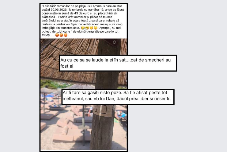 Români acuzați că au fugit fără să plătească pe o plajă din Thassos. Scandalul care a aprins internetul