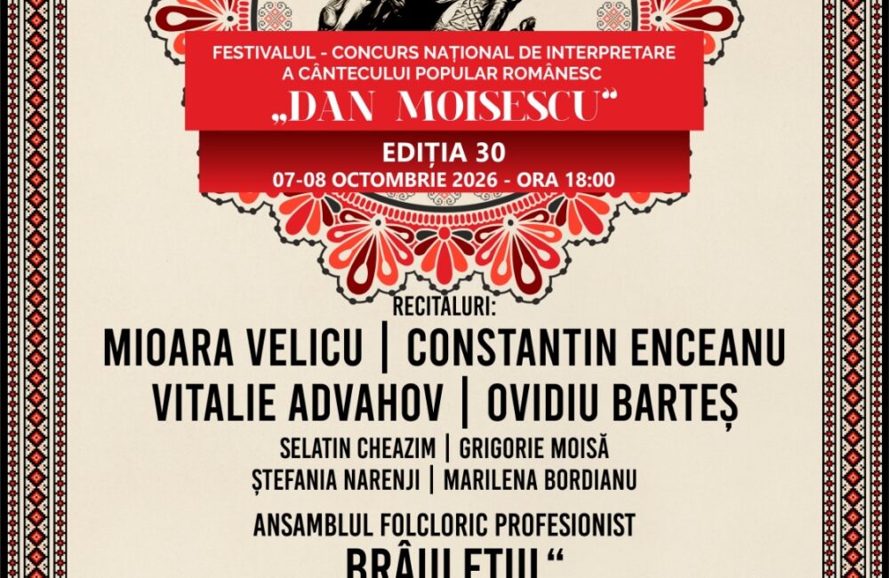 Festivalul „Dan Moisescu”, la ediția a XXX-a. Două seri în care cântecul popular românesc aduce la Constanța tinere talente și mari artiști