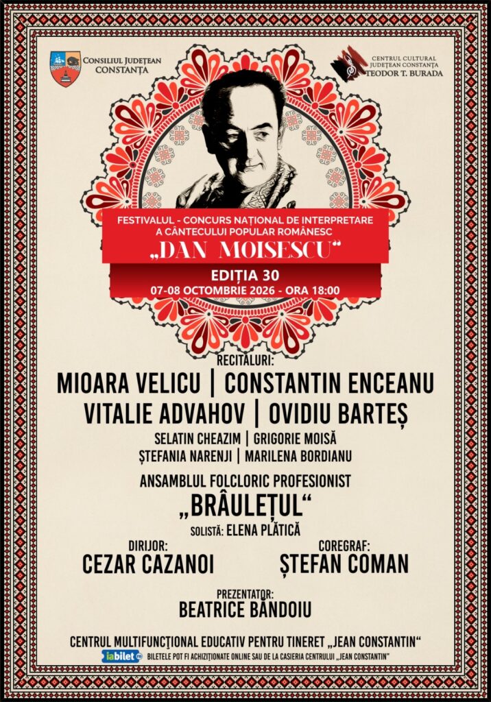 Festivalul „Dan Moisescu”, la ediția a XXX-a. Două seri în care cântecul popular românesc aduce la Constanța tinere talente și mari artiști