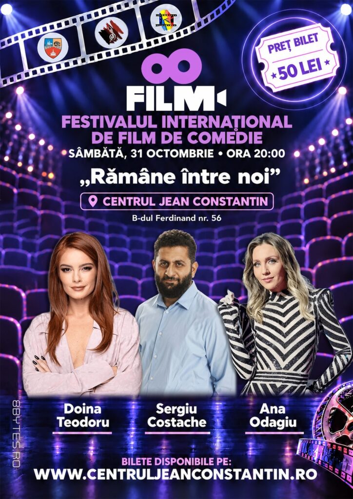 Afișul spectacolului „Rămâne între noi”: sâmbătă, 31 octombrie 2026, ora 20:00, Centrul Jean Constantin, bilet 50 de lei